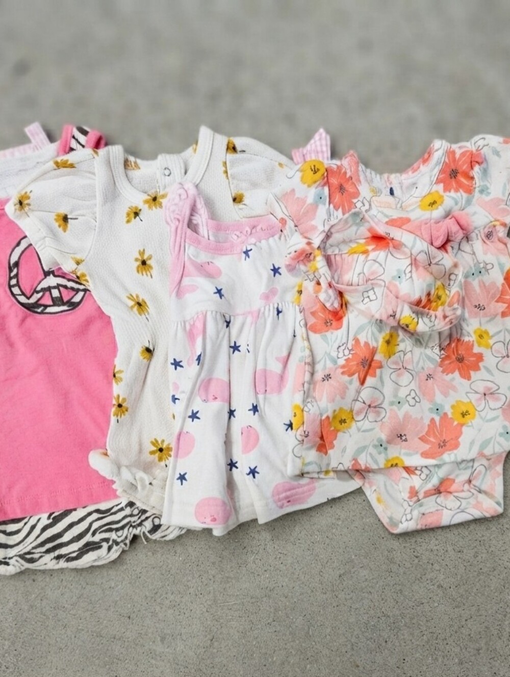 0-3M Floral and Whale Print Kids One Pieces For Summer